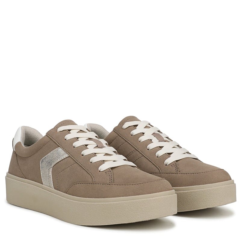 Dr. Scholl's Women's Madison Lace Sneakers (Taupe Microsuede) - Size 9.0 M