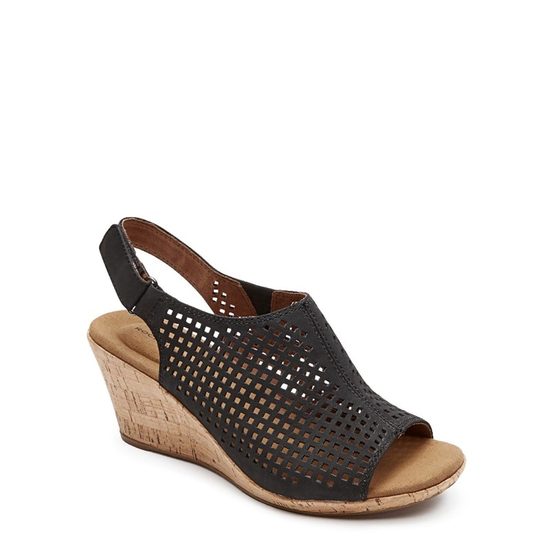 Rockport Women's Briah Slingback Sandals (Black Nubuck) - Size 6.5 W