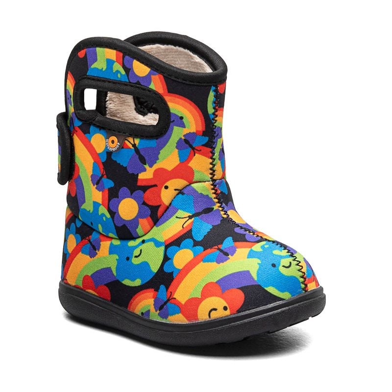 Bogs Kids' Baby Bogs II Waterproof Pull On Winter Boot Toddler Boots (Black Multi) - Size 9.0 M