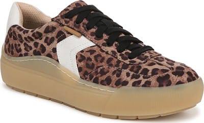Women's Time Off Win Lace Sneaker - Brown/Black Leopard Fabric