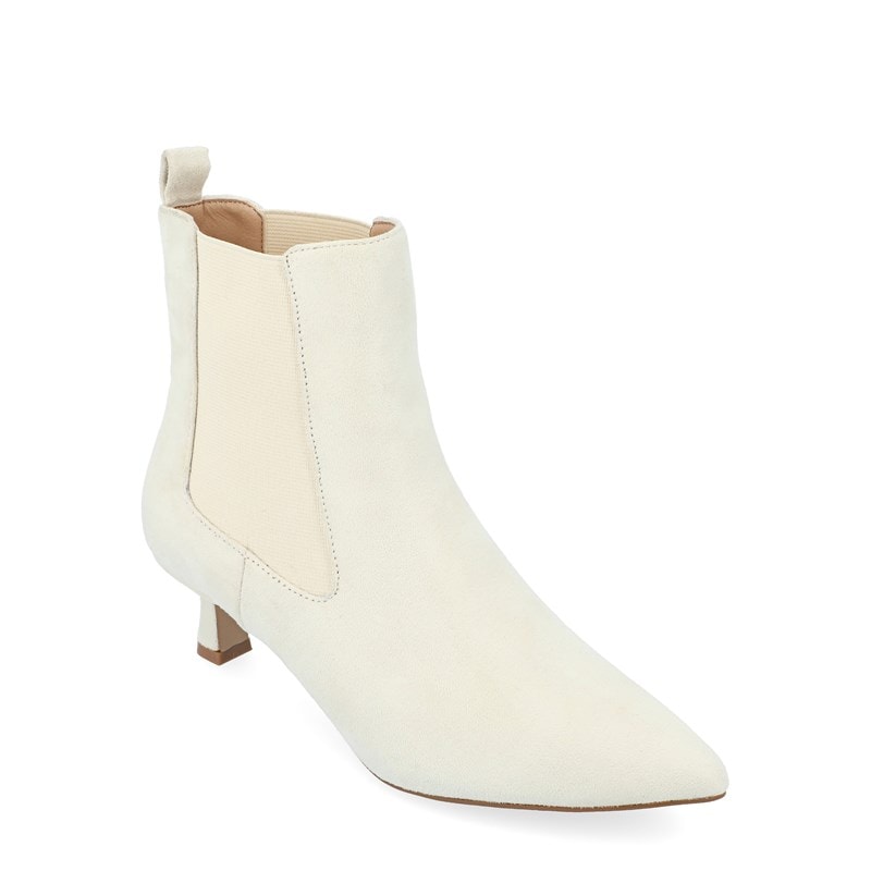 Journee Women's Tenlee Dress Booties (White Synthetic) - Size 5.5 M