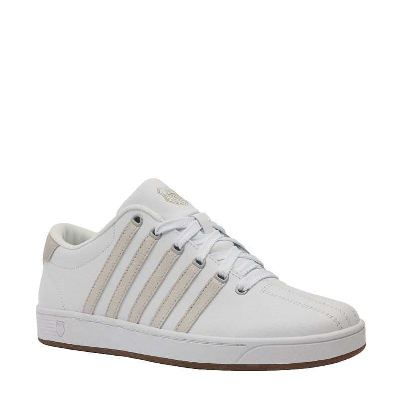 K-Swiss Men's Court Pro II Cmf Memory Foam Sneakers (White/Gray/Gum) - Size 7.0 M