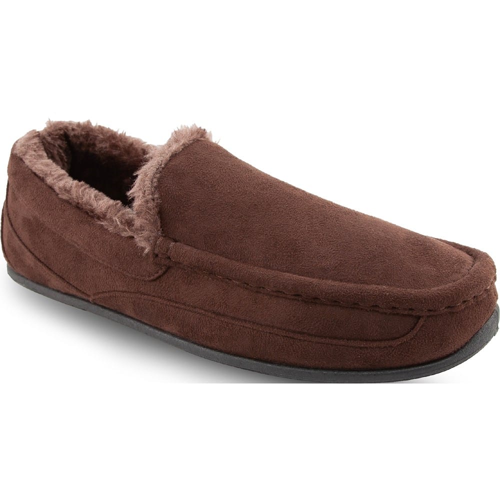 #205 Deer Stags NWT Men\'s Sz 11 Brown Fur-Lined Slippers Amazon.com | Deer Stags Mens Lodge Faux Fur Lined Slide  main image 4