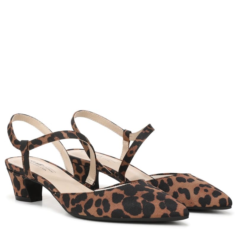 Lifestride Women's Minimalist Pump Shoes (Brown Leopard Fabric) - Size 11.0 W