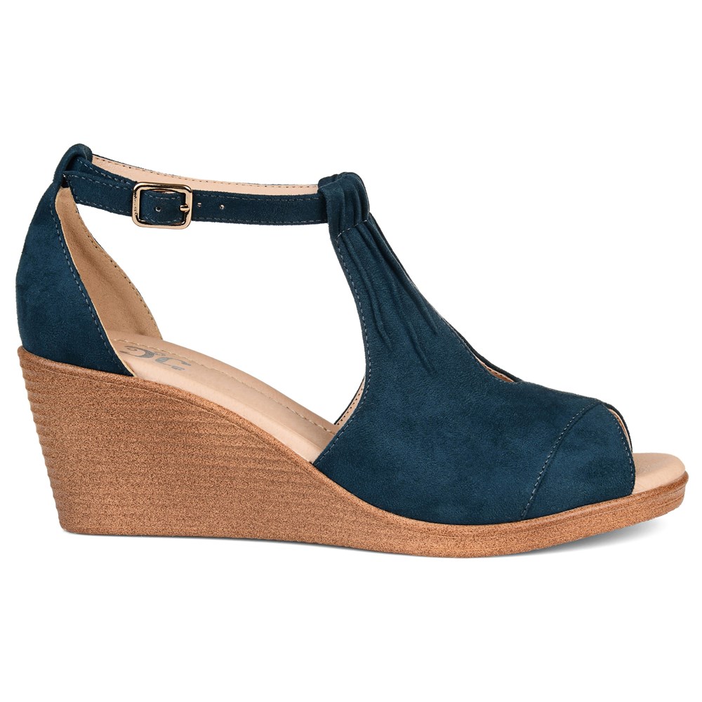 Journee Women s Kedzie Wide Peep Toe Wedge Famous Footwear