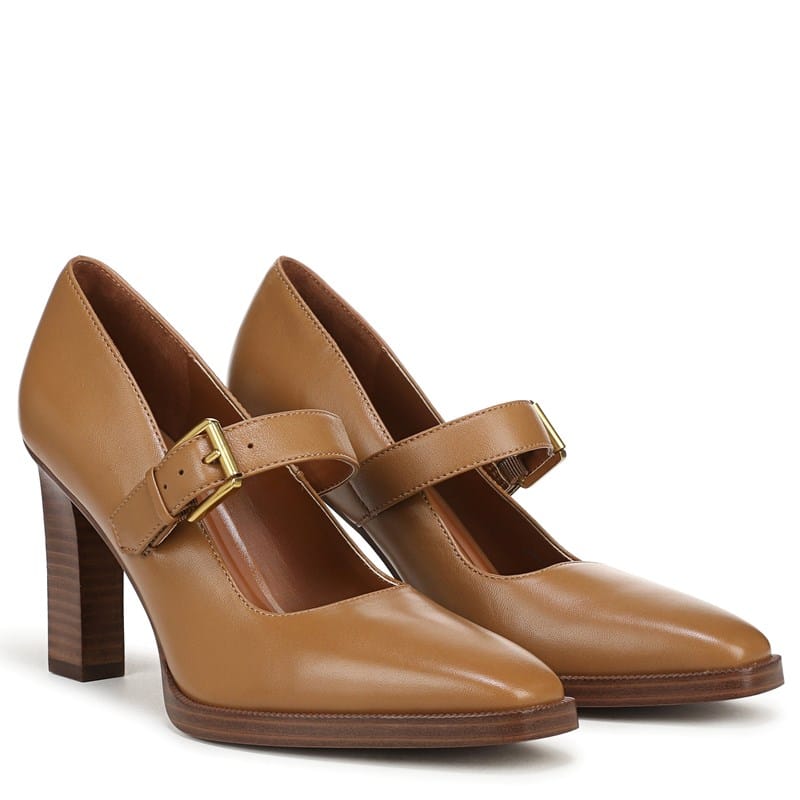 Franco Sarto Franco Shalina Mary Jane Pump Shoes (Caramel Brown Leather) - Size 9.0 M