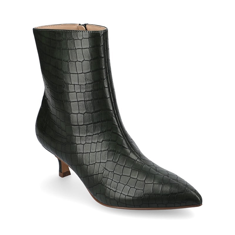 Journee Women's Arely Medium/Wide Booties (Croco/Olive) - Size 10.0 W
