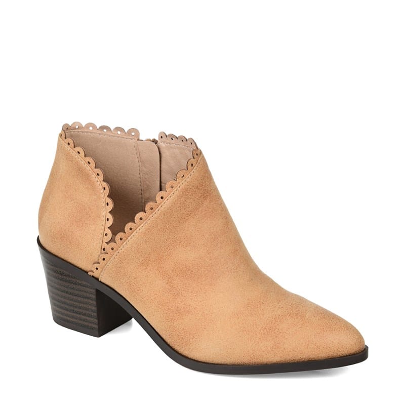 Journee Women's Tessa Block Heel Ankle Boots (Tan Synthetic) - Size 10.0
