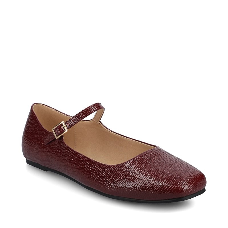 Journee Women's Carrie Medium/Wide Ballet Flat Shoes (Oxblood) - Size 6.0 M