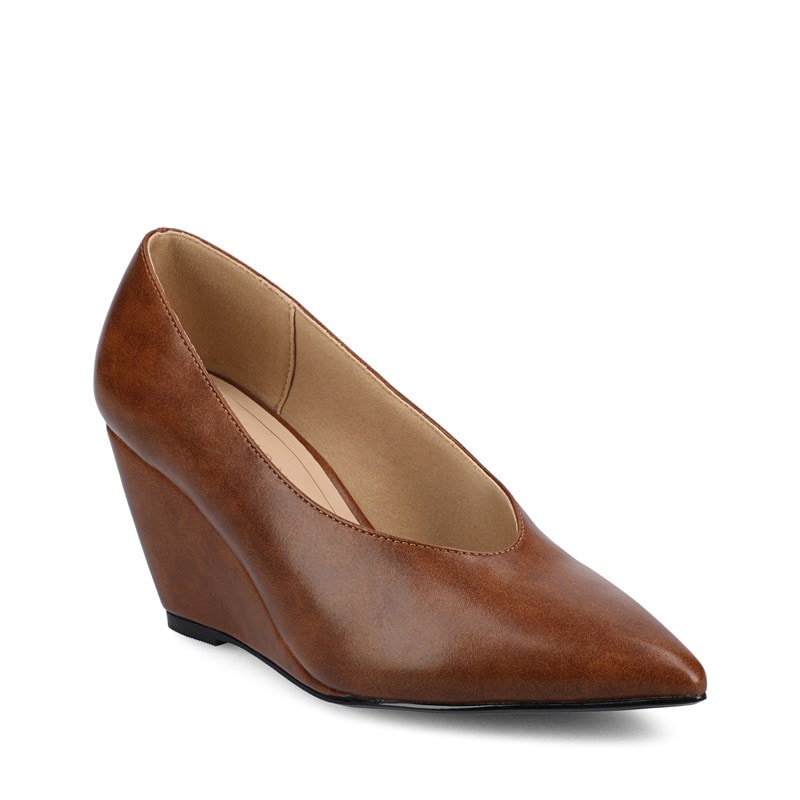 Journee Women's Danike Dress Wedge Shoes (Cognac) - Size 8.0 M