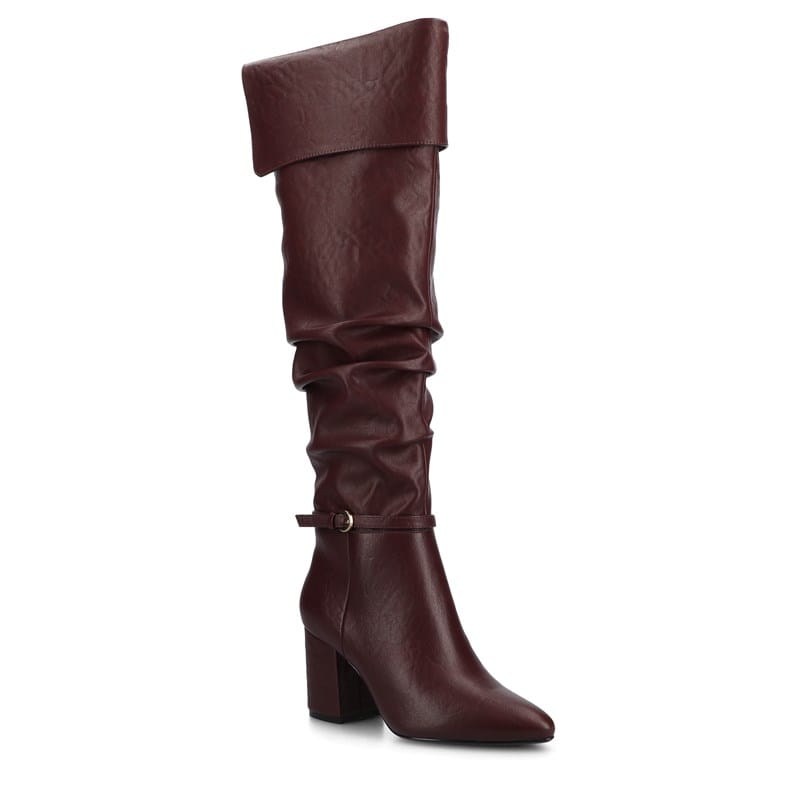 Journee Women's Floretta Over The Knee Boots (Oxblood) - Size 8.0 M