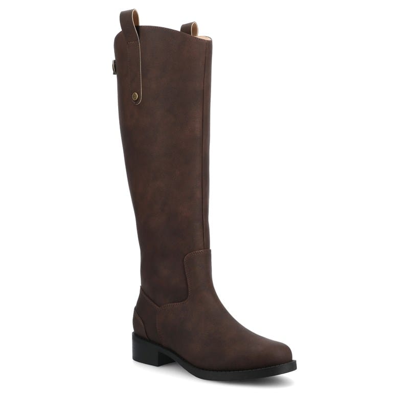 Journee Women's Gema Wide Calf Knee High Riding Boots (Vintage/Chocolate) - Size 10.0 M