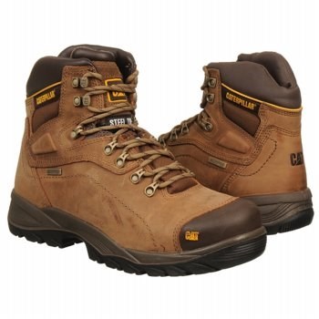 Caterpillar Men's Diagnostic High Waterproof Steel Toe Work Boots (Dark Beige) - Size 9.5 W