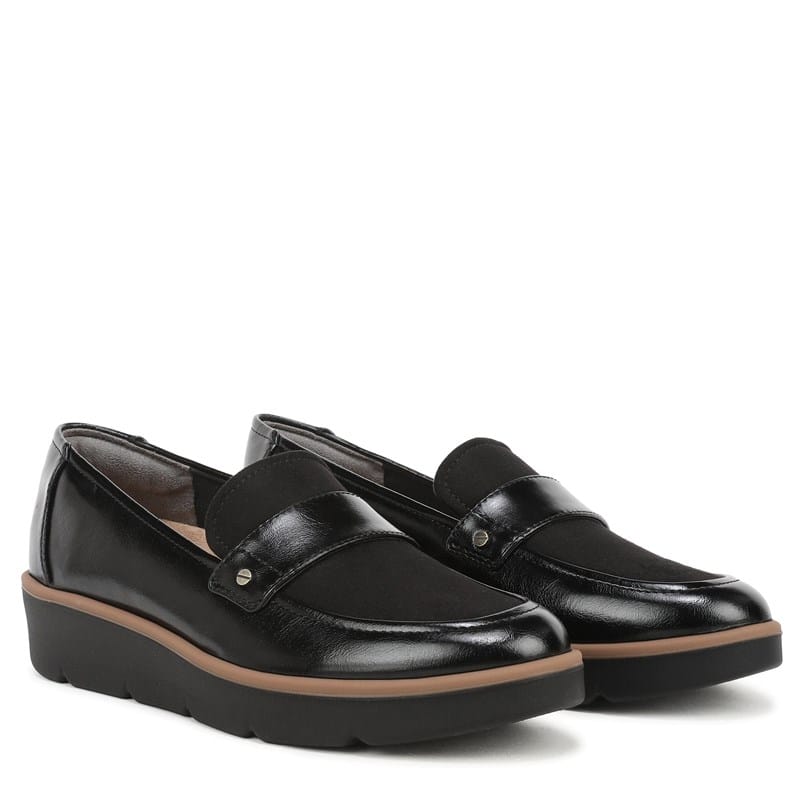 Dr. Scholl's Women's Webster Cloud Loafers (Black Patent Faux Leather) - Size 8.5 W