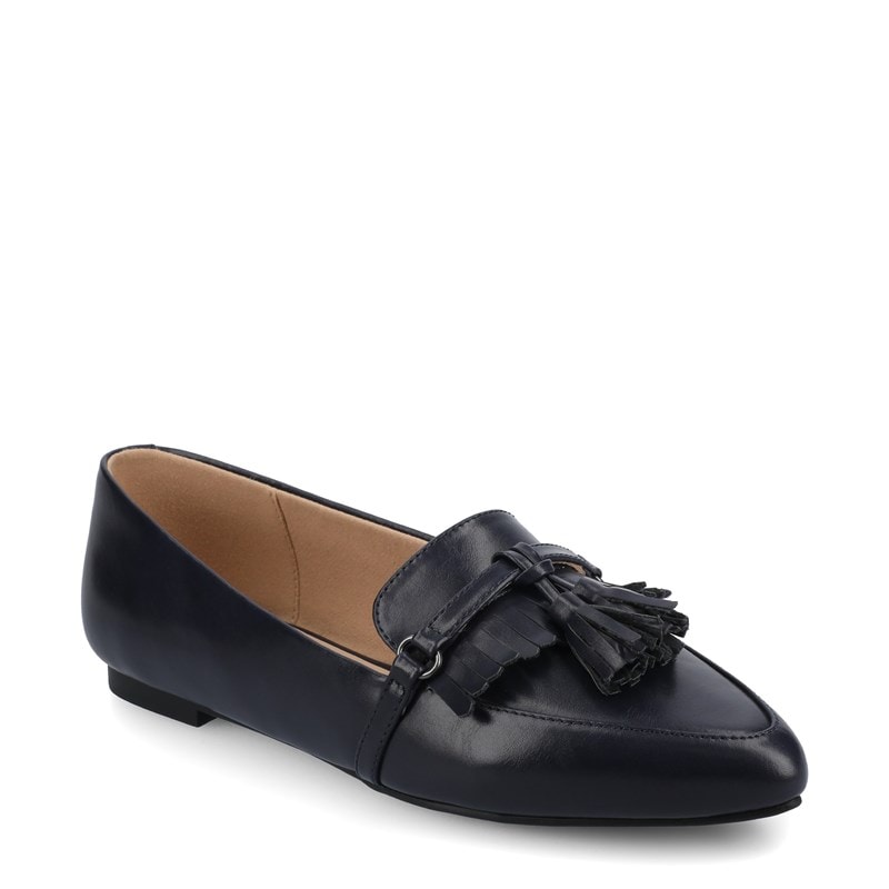 Journee Women's Jannah Medium/Wide Tassel Loafer Flat Shoes (Navy) - Size 7.5 M