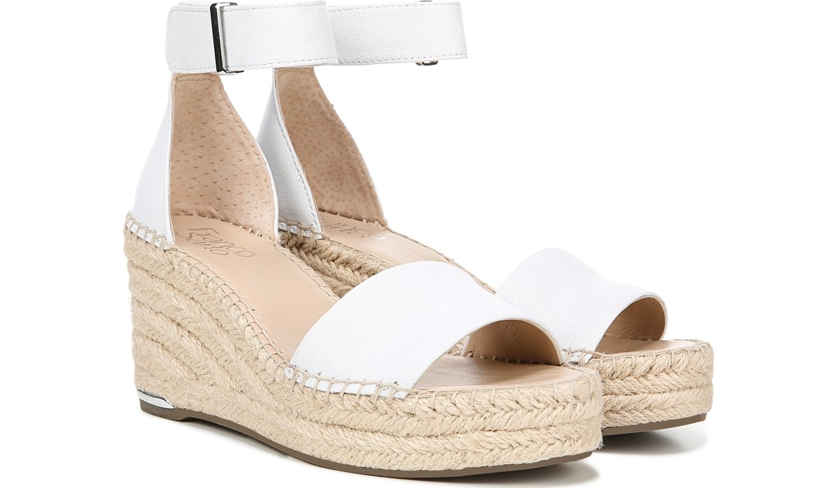 white wedge sandals