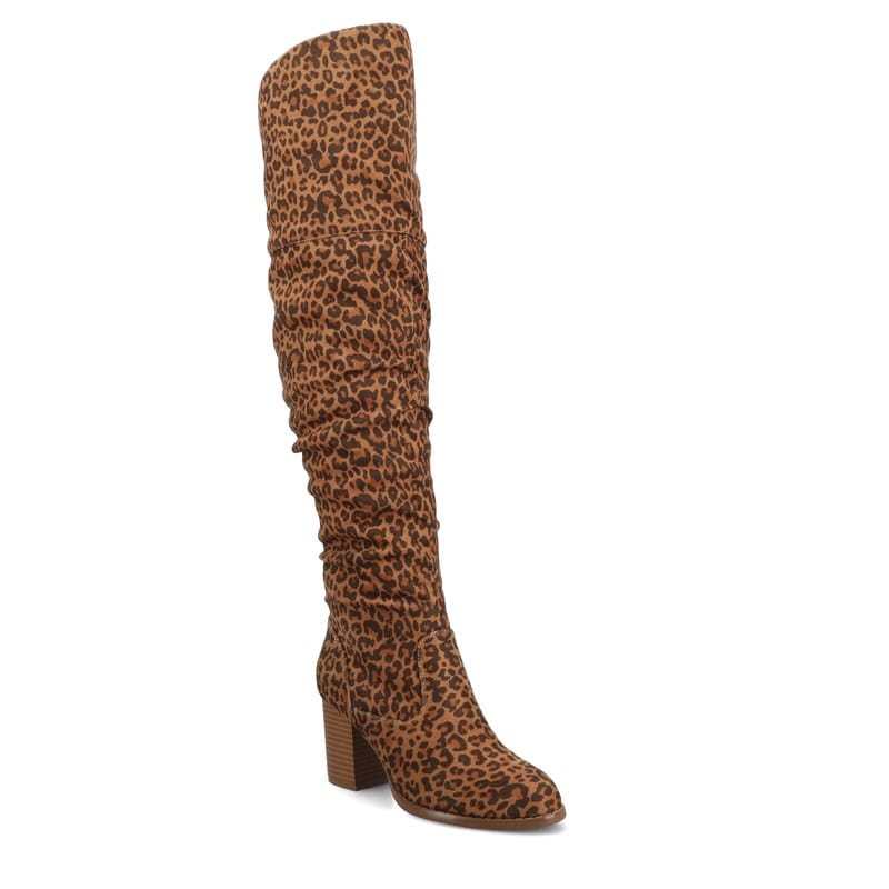 Journee Women's Kaison Wide Calf Over The Knee Boots (Leopard) - Size 6.0 M