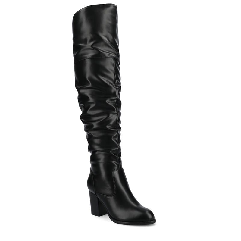 Journee Women's Kaison X-Wide Calf Over The Knee Boots (Black PU) - Size 11.0 M