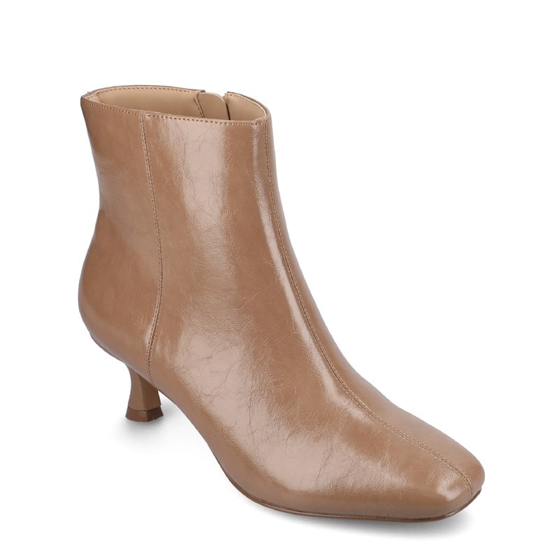 Journee Women's Kelssa Medium/Wide Dress Booties (Patent/Taupe) - Size 9.5 M