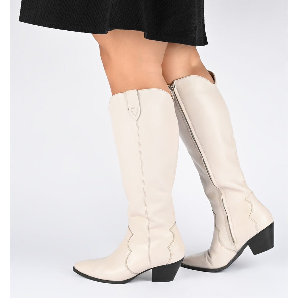yellowBONE LONG BOOTS ホワイト Journee Signature Women's Pryse Wide Calf Knee High Western Boot