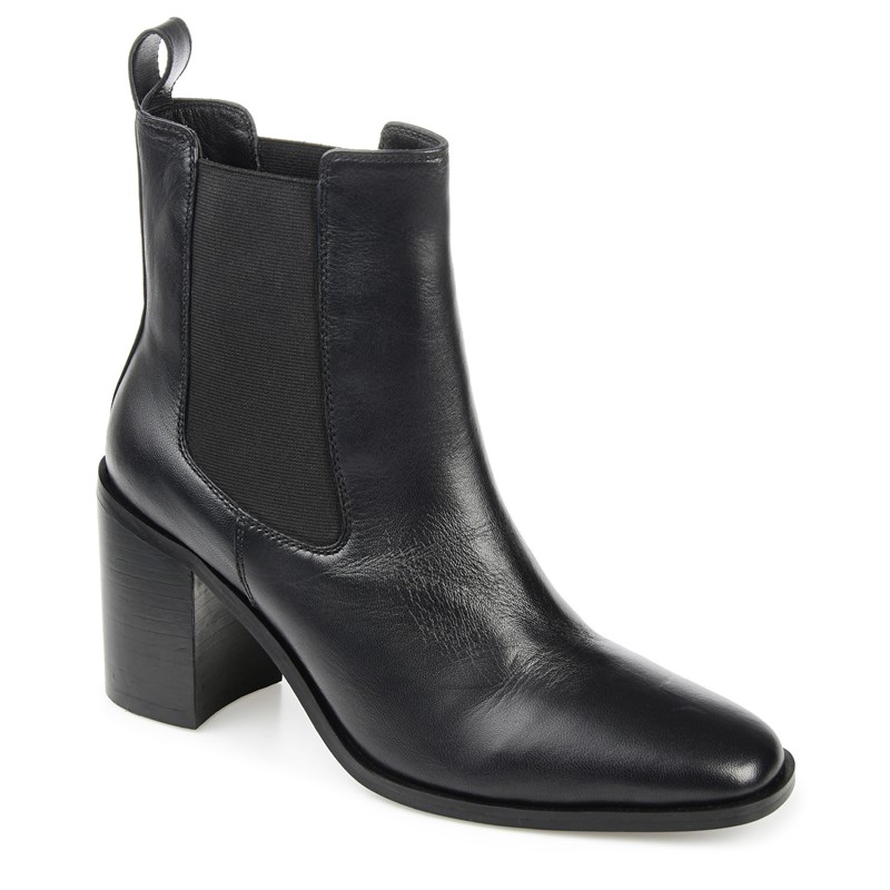 Journee Signature Women's Rowann Block Heel Chelsea Boots (Black Leather) - Size 9.0 M