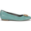Aqua Snake Print Leather