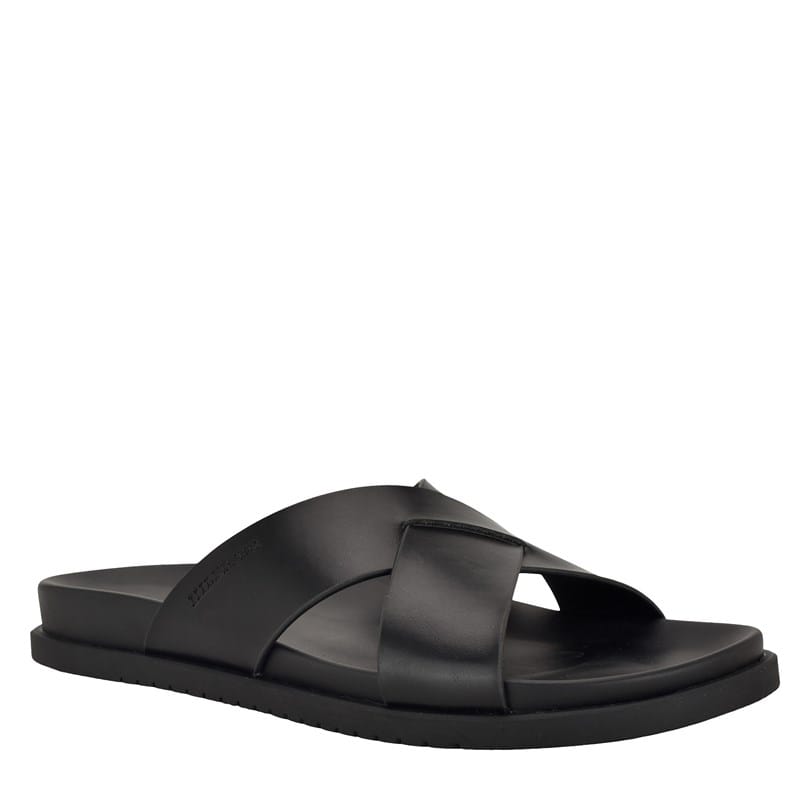 Tommy Hilfiger Men's Blick Cross Strap Sandals (Black) - Size 8.0 M