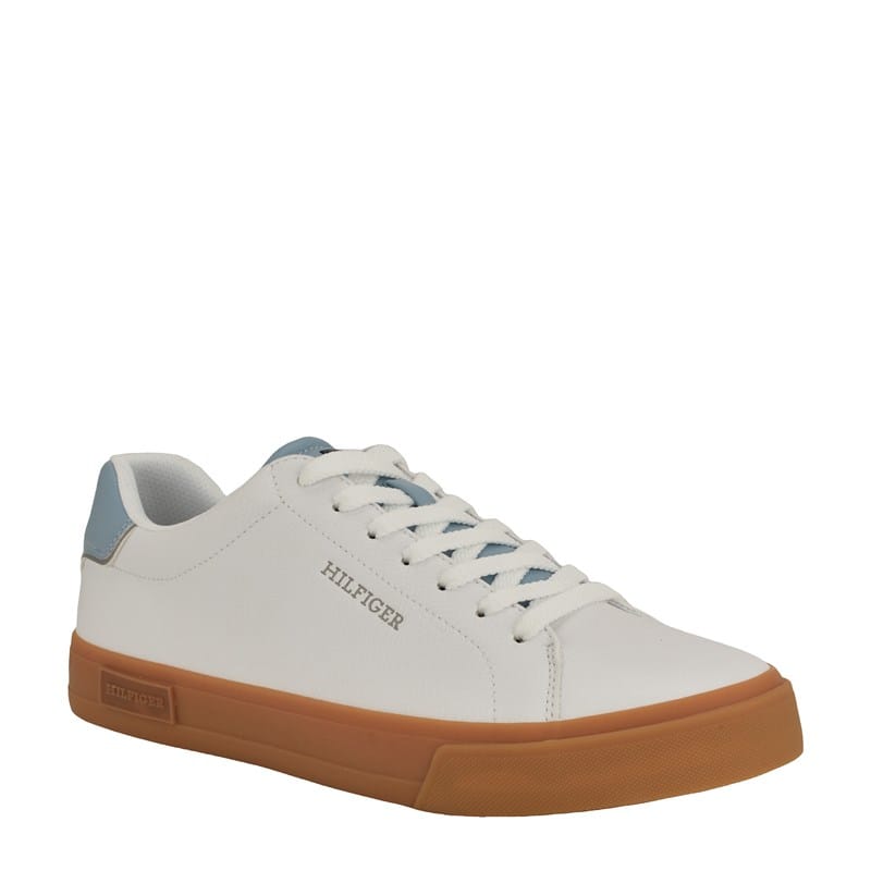 Tommy Hilfiger Men's Rawly Low Top Sneakers (White/Light Blue/Gum) - Size 11.0 M