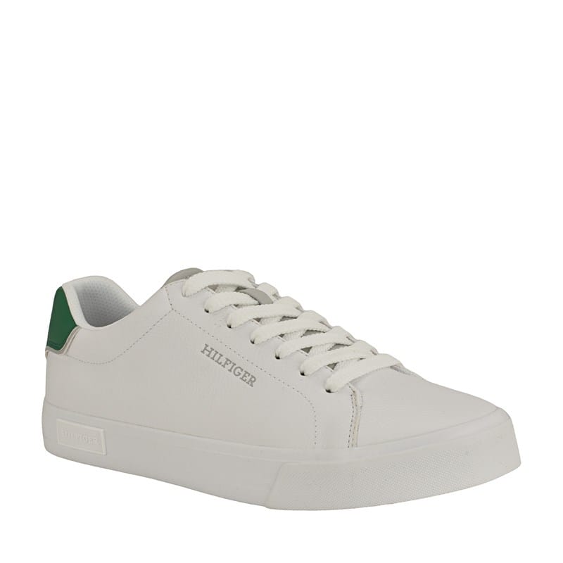 Tommy Hilfiger Men's Rawly Low Top Sneakers (White/Green) - Size 7.5 M