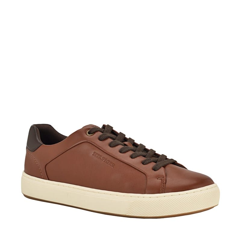 Tommy Hilfiger Men's Idris Low Top Sneakers (Cognac/Mocha) - Size 8.5 M