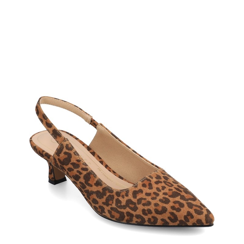 Journee Women's Paulina Medium/Wide Slingback Pump Shoes (Leopard/Camel) - Size 12.0 M