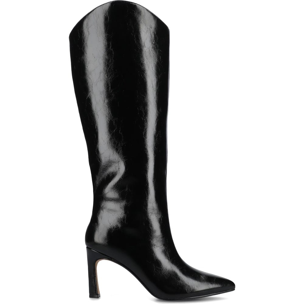 Journee Rehela Women's Knee-High Boots, Size: 8.5 Wide, Patent Black