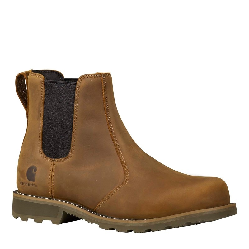 Carhartt Women's Frontier Water Resistant Steel Toe Chelsea Boots (Brown Leather) - Size 6.5 M