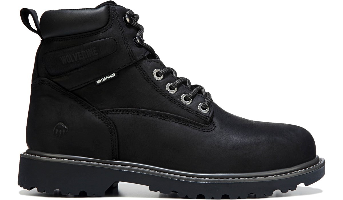 mens black soft toe work boots