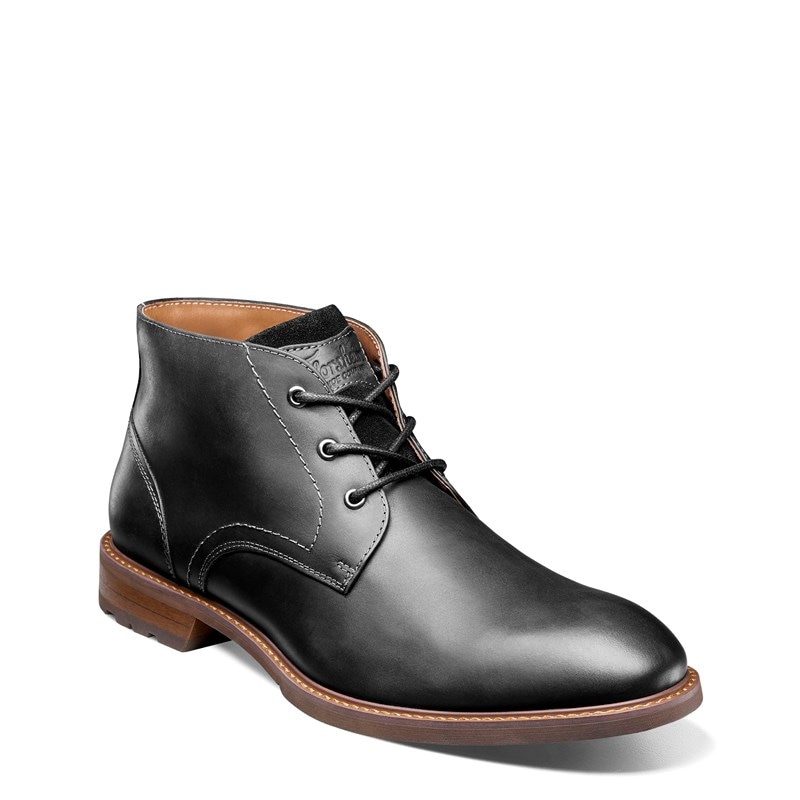 Florsheim Men's Lodge Plain Toe Chukka Boots (Black Crazy Horse) - Size 9.5 M