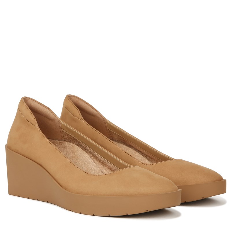 Vionic Women's Sereno Wedge Slip On Sandals (Brown Nubuck Leather) - Size 8.0 W