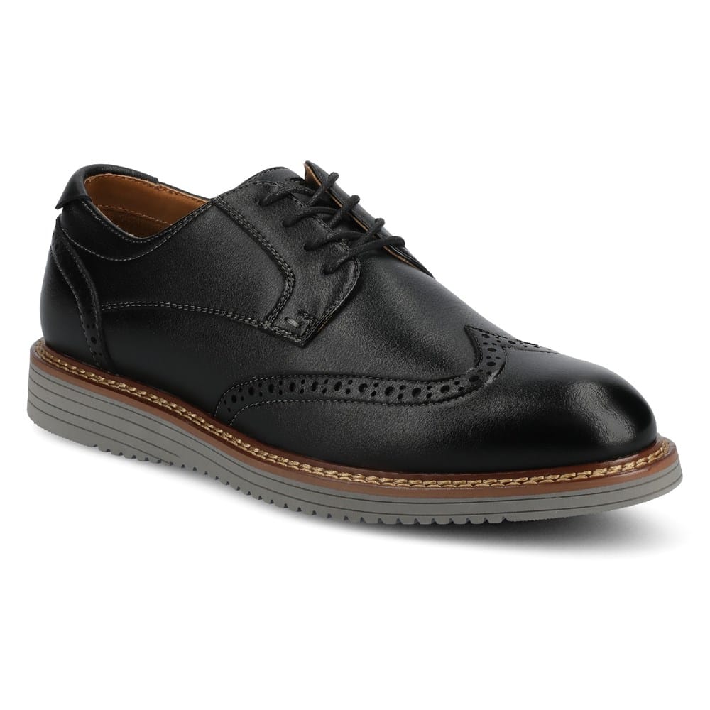 Vance Co. Men's Lorenzo Comfort Wingtip Dress Shoe - Black - 13M