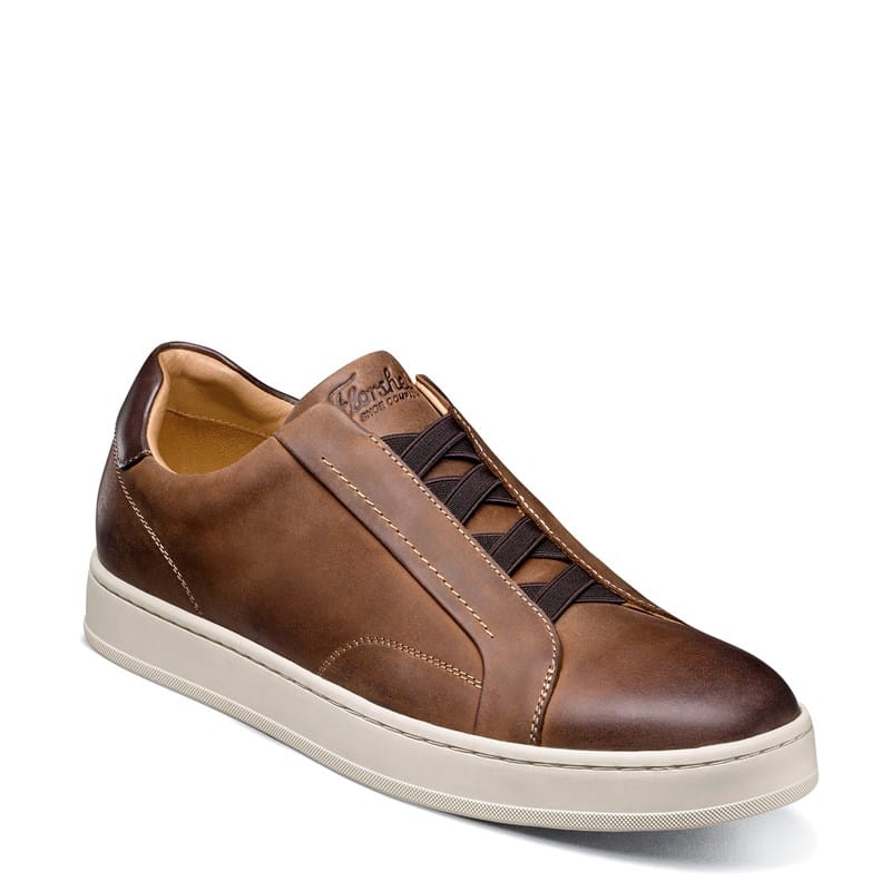 Florsheim Men's Monopoli Elastic Lace To Toe Sneakers (Brown Crazy Horse) - Size 7.0 W