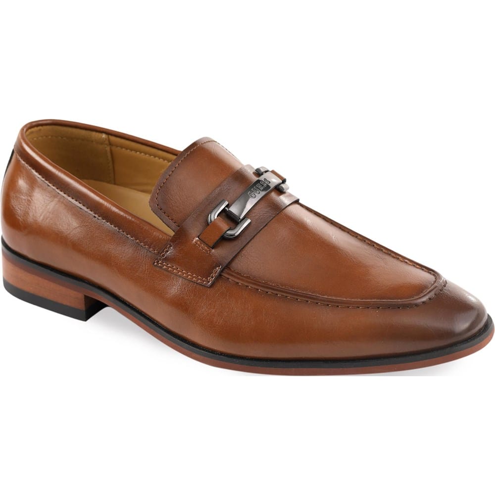 guess men's brown dress shoes Sioden Loafer - Featuring a burnished design