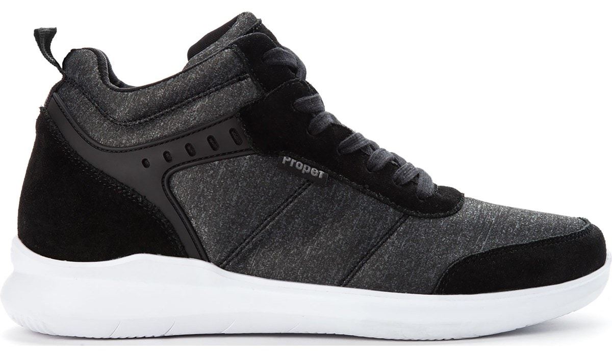 wide black sneakers