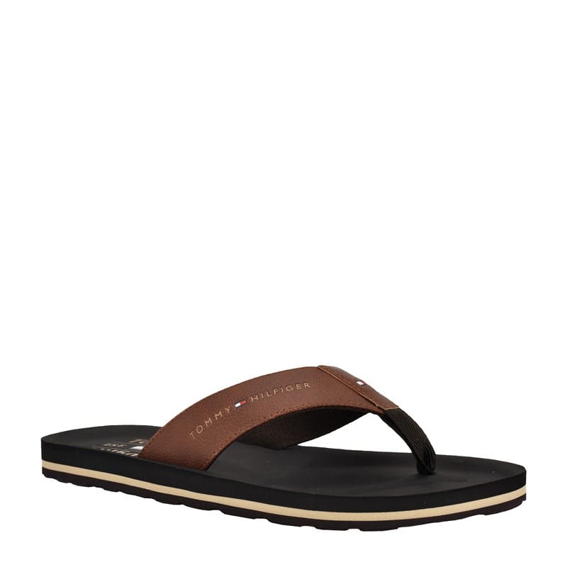 Tommy Hilfiger Men's Odunan Flip Flop Sandals (Cognac/Dark Coffee) - Size 12.0 M