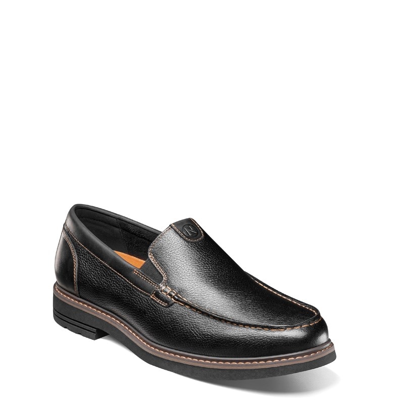 Nunn Bush Men's Owen II Moc Toe Venetian Slip On Shoes (Black Tumbled) - Size 9.5 W