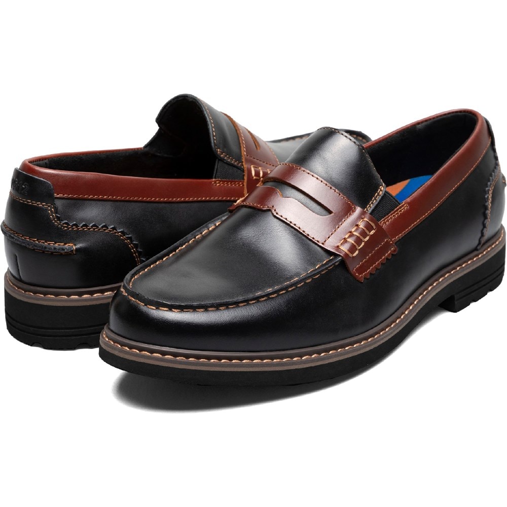 (取寄) ナン ブッシュ メンズ オーディン リ モック トゥ ペニー ローファー ライトウェイト アンド コンフォタブル スリッポン Nunn Bush men Odin II Moc Toe Penny Loafer Lightweight and Comfortable Slip-On Black/Brown Nunn Bush Men's Odin II Moc Toe Penny Loafer | Famous Footwear