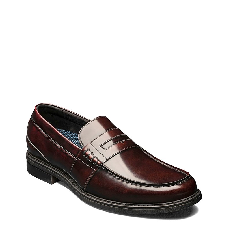 Nunn Bush Men's Lincoln Moc Toe Penny Loafers (Red Multi) - Size 8.0 M