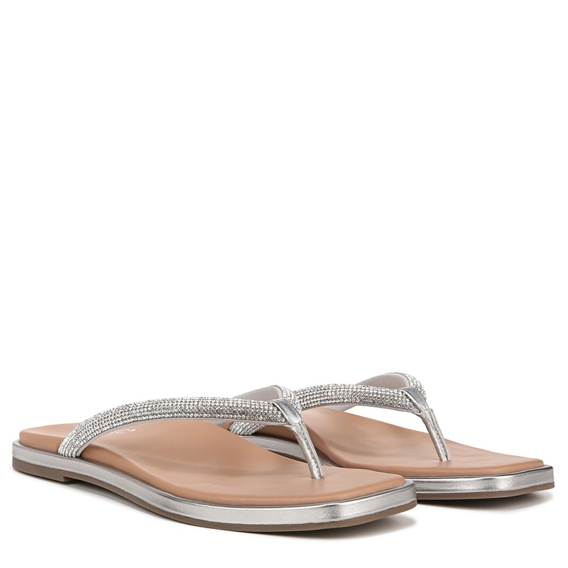 Vionic Women's Vista Shine Flip Flop Sandals (Silver Silver Leather) - Size 10.0 M