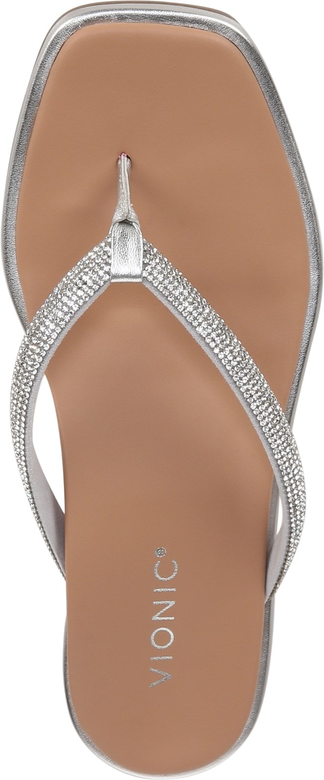 Vionic Womens 9 Wide Sandals Pearl Jeweled Rhinestone FlipFlop Orthoheel  Leather