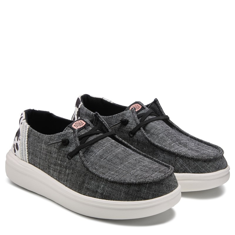 Heydude Women's Wendy Rise Casual Slip On Sneakers (Black/White Animal) - Size 10.0 M