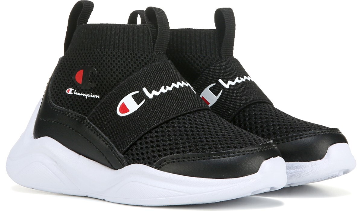 Champion Kids' Legend Slip On Sneaker Black, Sneakers and Athletic Shoes, Famous Footwear