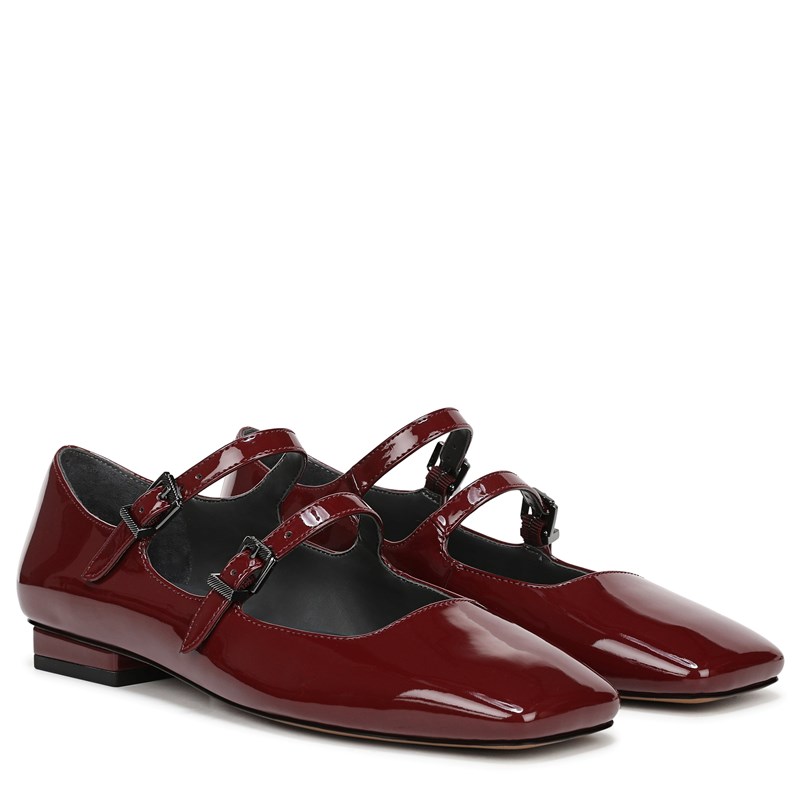 Franco Sarto Women's Tesoro Square Toe Mary Jane Flat Shoes (Burgandy/Wine/Red) - Size 10.0 M