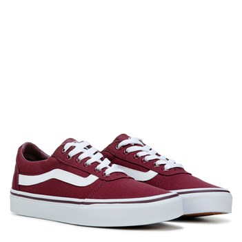 burgundy white vans